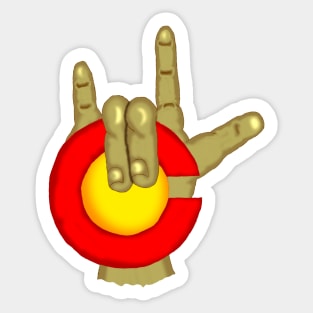 Latino or Spanish American sign language for deaf. I LOVE COLORADO Sticker